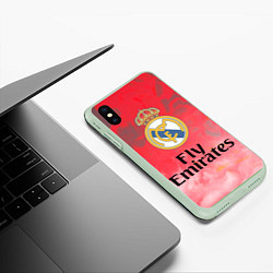 Чехол iPhone XS Max матовый Реал Мадрид, цвет: 3D-салатовый — фото 2