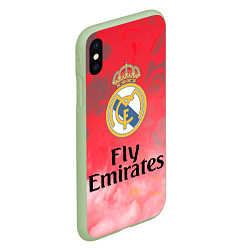 Чехол iPhone XS Max матовый Реал Мадрид, цвет: 3D-салатовый — фото 2