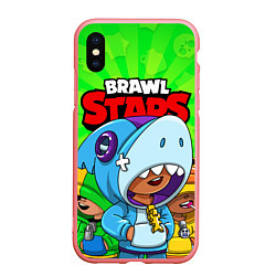 Чехол iPhone XS Max матовый BRAWL STARS LEON, цвет: 3D-баблгам