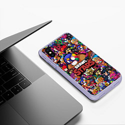 Чехол iPhone XS Max матовый BRAWL STARS EL PRIMO, цвет: 3D-светло-сиреневый — фото 2