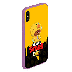 Чехол iPhone XS Max матовый BRAWL STARS SALLY LEON, цвет: 3D-фиолетовый — фото 2