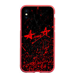 Чехол iPhone XS Max матовый АлисА, цвет: 3D-красный