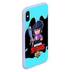 Чехол iPhone XS Max матовый BRAWL STARS BIBI, цвет: 3D-светло-сиреневый — фото 2