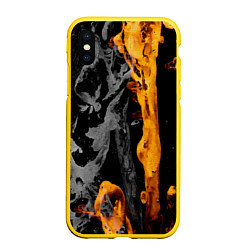 Чехол iPhone XS Max матовый Black Gold, цвет: 3D-желтый