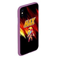 Чехол iPhone XS Max матовый Brawl Stars Мах, цвет: 3D-фиолетовый — фото 2