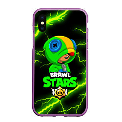 Чехол iPhone XS Max матовый BRAWL STARS LEON