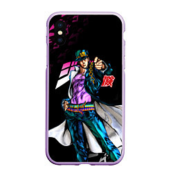 Чехол iPhone XS Max матовый JOJOS BIZARRE ADVENTURE, цвет: 3D-сиреневый