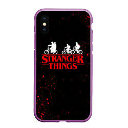 Чехол iPhone XS Max матовый STRANGER THINGS, цвет: 3D-фиолетовый