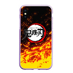 Чехол iPhone XS Max матовый KIMETSU NO YAIBA, цвет: 3D-сиреневый