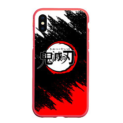 Чехол iPhone XS Max матовый KIMETSU NO YAIBA, цвет: 3D-красный