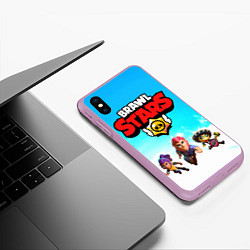 Чехол iPhone XS Max матовый Brawl stars, цвет: 3D-сиреневый — фото 2