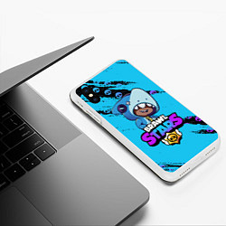 Чехол iPhone XS Max матовый Brawl Stars LEON SHARK, цвет: 3D-белый — фото 2