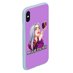 Чехол iPhone XS Max матовый BILLIE EILISH, цвет: 3D-голубой — фото 2