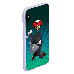 Чехол iPhone XS Max матовый Brawl Stars Crow, цвет: 3D-светло-сиреневый — фото 2