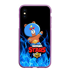 Чехол iPhone XS Max матовый BRAWL STARS EL BROWN, цвет: 3D-фиолетовый