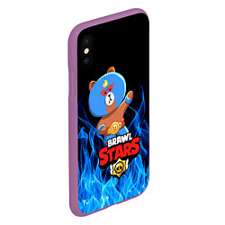 Чехол iPhone XS Max матовый BRAWL STARS EL BROWN, цвет: 3D-фиолетовый — фото 2