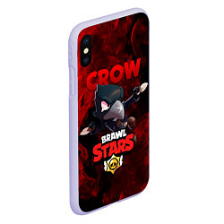 Чехол iPhone XS Max матовый BRAWL STARS CROW, цвет: 3D-светло-сиреневый — фото 2