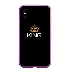 Чехол iPhone XS Max матовый Король, цвет: 3D-фиолетовый