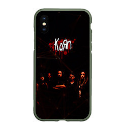 Чехол iPhone XS Max матовый Korn, цвет: 3D-темно-зеленый