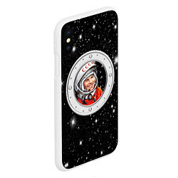 Чехол iPhone XS Max матовый Юрий Гагарин звездное небо, цвет: 3D-белый — фото 2