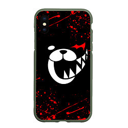 Чехол iPhone XS Max матовый MONOKUMA, цвет: 3D-темно-зеленый