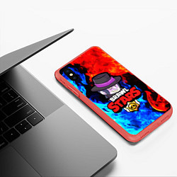 Чехол iPhone XS Max матовый BRAWL STARS MORTIS, цвет: 3D-красный — фото 2