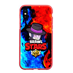 Чехол iPhone XS Max матовый BRAWL STARS MORTIS, цвет: 3D-красный