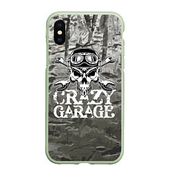 Чехол iPhone XS Max матовый Crazy garage, цвет: 3D-салатовый