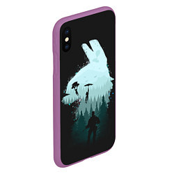 Чехол iPhone XS Max матовый Fortnite, цвет: 3D-фиолетовый — фото 2