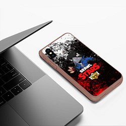 Чехол iPhone XS Max матовый BRAWL STARS CROW, цвет: 3D-коричневый — фото 2