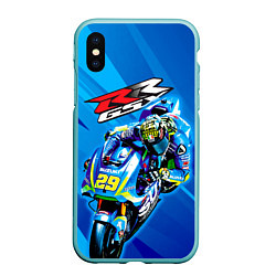 Чехол iPhone XS Max матовый Suzuki MotoGP, цвет: 3D-мятный