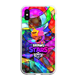 Чехол iPhone XS Max матовый BRAWL STARS СЭНДИ, цвет: 3D-белый