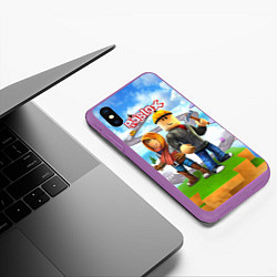 Чехол iPhone XS Max матовый ROBLOX, цвет: 3D-фиолетовый — фото 2