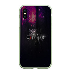 Чехол iPhone XS Max матовый Ведьмак Witcher, цвет: 3D-салатовый