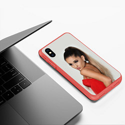 Чехол iPhone XS Max матовый Ariana Grande Ариана Гранде, цвет: 3D-красный — фото 2