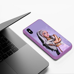 Чехол iPhone XS Max матовый Ariana Grande Ариана Гранде, цвет: 3D-фиолетовый — фото 2