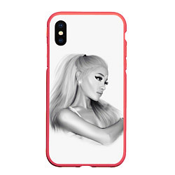 Чехол iPhone XS Max матовый Ariana Grande Ариана Гранде, цвет: 3D-красный