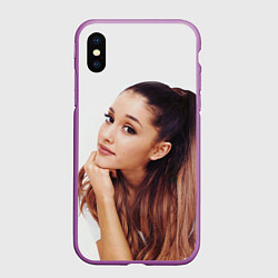 Чехол iPhone XS Max матовый Ariana Grande Ариана Гранде, цвет: 3D-фиолетовый