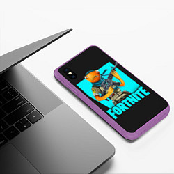 Чехол iPhone XS Max матовый Fortnite, цвет: 3D-фиолетовый — фото 2