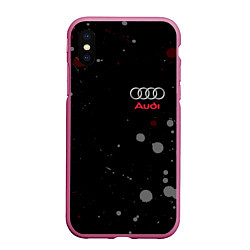 Чехол iPhone XS Max матовый AUDI, цвет: 3D-малиновый