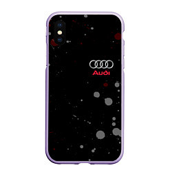 Чехол iPhone XS Max матовый AUDI, цвет: 3D-светло-сиреневый