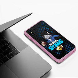 Чехол iPhone XS Max матовый BRAWL STARS CROW, цвет: 3D-розовый — фото 2