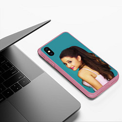 Чехол iPhone XS Max матовый Ariana Grande Ариана Гранде, цвет: 3D-малиновый — фото 2