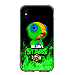 Чехол iPhone XS Max матовый BRAWL STARS SALLY LEON, цвет: 3D-темно-зеленый