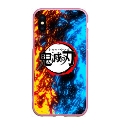 Чехол iPhone XS Max матовый KIMETSU NO YAIBA, цвет: 3D-розовый