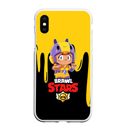 Чехол iPhone XS Max матовый BRAWL STARS BEA, цвет: 3D-белый