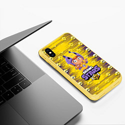 Чехол iPhone XS Max матовый BRAWL STARS BEA, цвет: 3D-желтый — фото 2