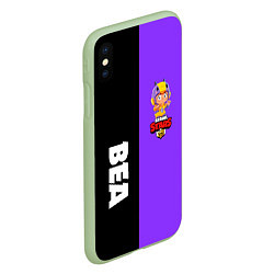 Чехол iPhone XS Max матовый BRAWL STARS BEA, цвет: 3D-салатовый — фото 2