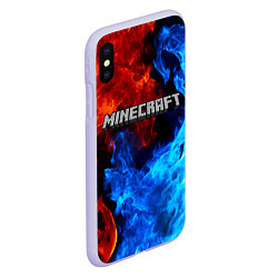 Чехол iPhone XS Max матовый MINECRAFT, цвет: 3D-светло-сиреневый — фото 2