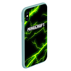 Чехол iPhone XS Max матовый MINECRAFT STORM, цвет: 3D-мятный — фото 2